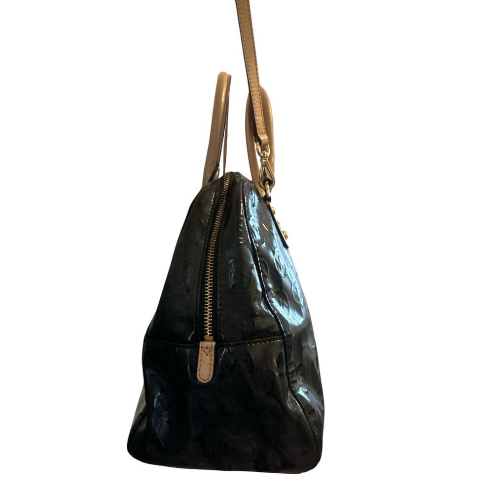 Michael Kors Jet Set Black Patent Leather Logo Satchel Crossbody Bag – Designer - Picture 8 of 13